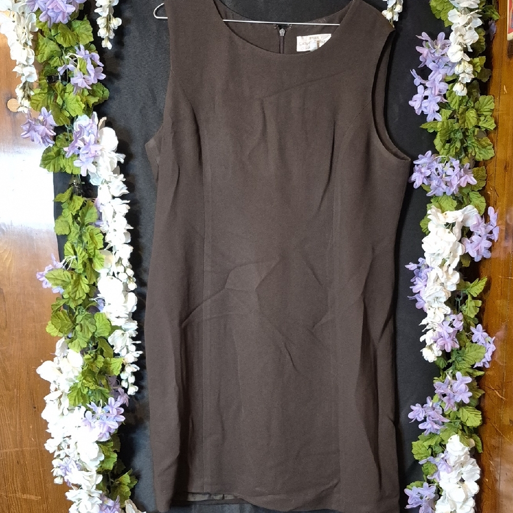 Casual Corner Brown Sleeveless Mini Shift Dress